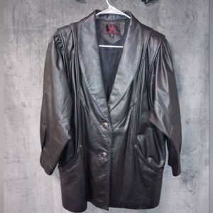 H Leather Fashion Korean Leather Jacket Size Medium EUC